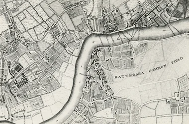 Karte von Battersea & Chelsea, 1748